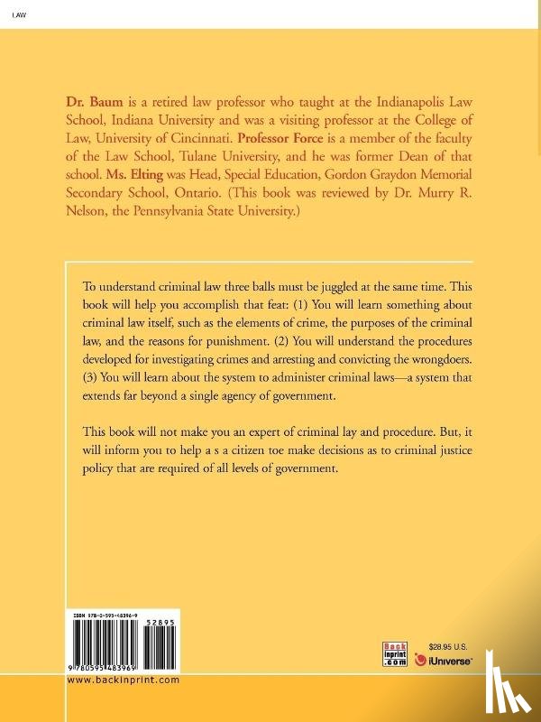 Baum, Daniel J - Criminal Law