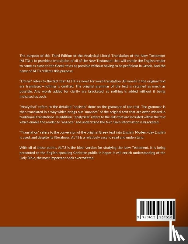 Zeolla, Gary F. - Analytical-literal Translation of the New Testament: Third Edition