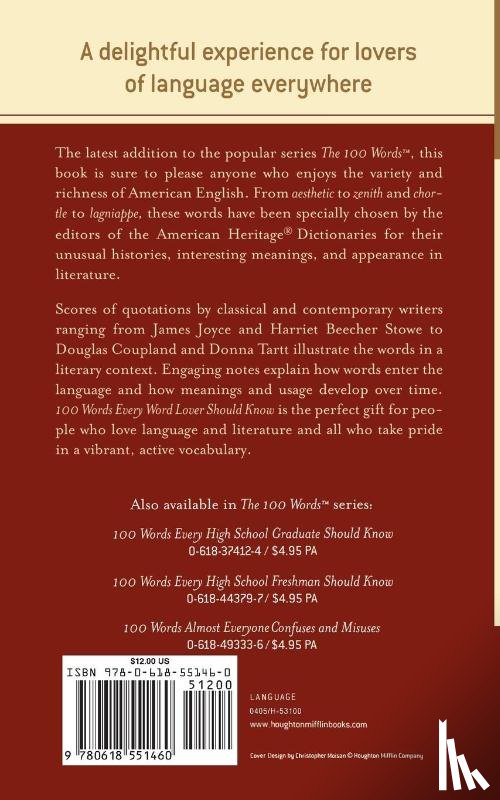 American Heritage Dictionary - 100 Words Every Word Lover Should Know