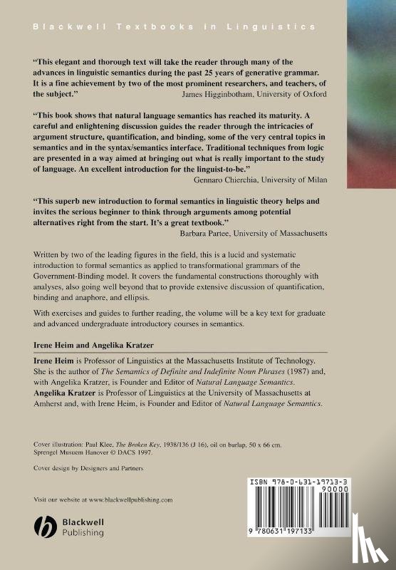 Heim, Irene (Massachusetts Institute of Technology, Kratzer, Angelika (University of Massachusetts) - Semantics in Generative Grammar