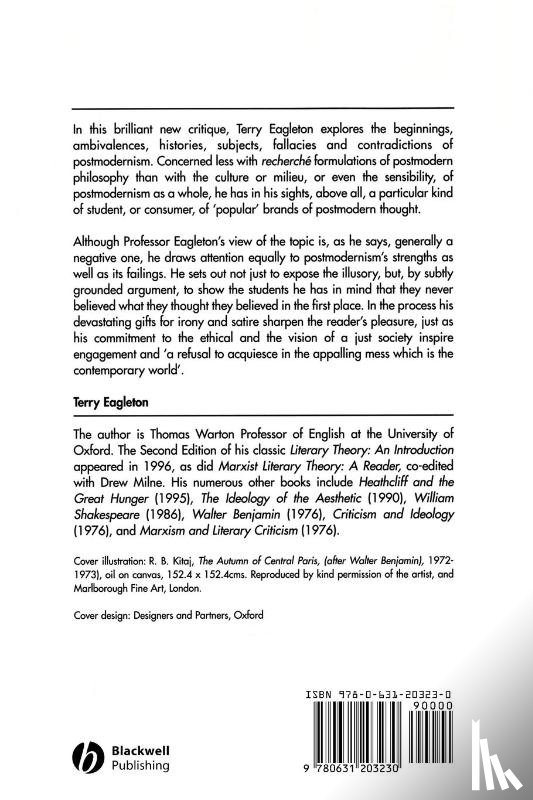 Eagleton, Terry (University of Manchester) - The Illusions of Postmodernism
