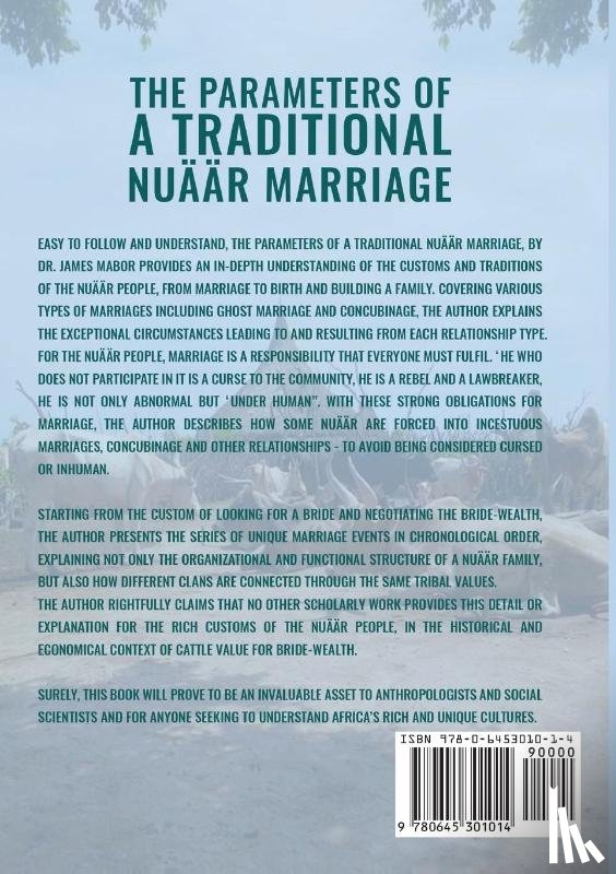 Mabor, Dr James Mabor - The parameter s of Traditional Nuaar Marriage