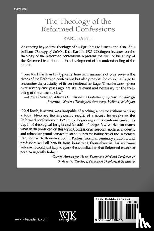 Barth, Karl - The Theology of the Reformed Confessions