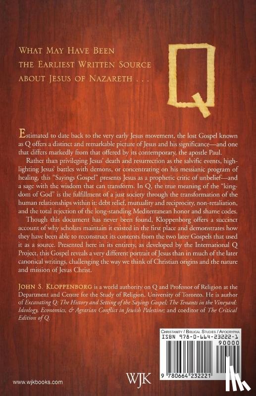 Kloppenborg, John S. - Q, the Earliest Gospel