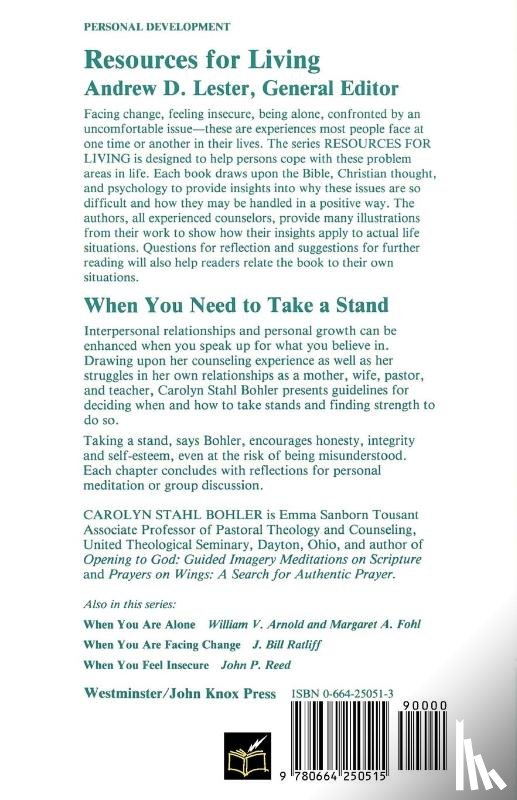Bohler, Carolyn Stahl - When You Need to Take a Stand