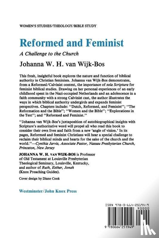 Van Wijk-Bos, Johanna W. H. - Reformed and Feminist