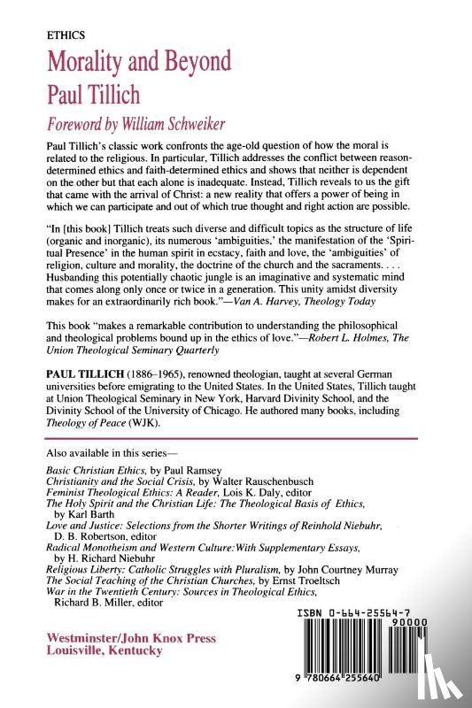 Tillich, Paul - Morality and Beyond