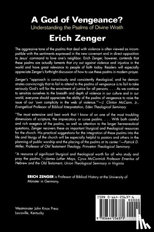 Zenger, Erich - A God of Vengeance?