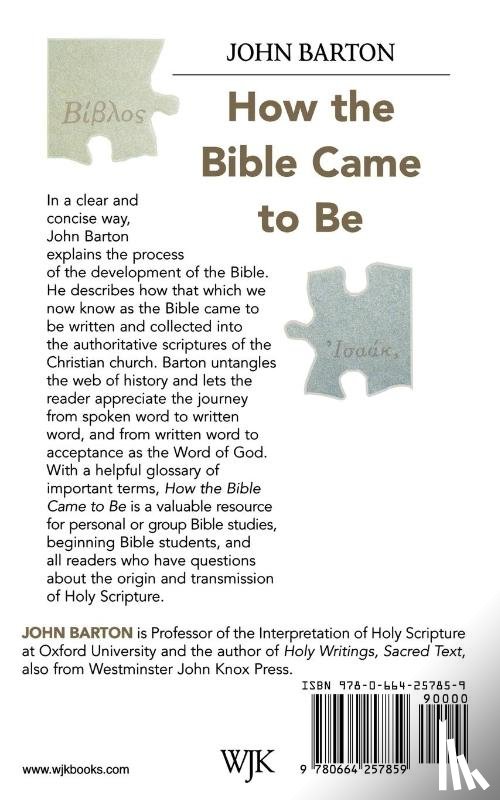 Barton, John - How the Bible Came to Be