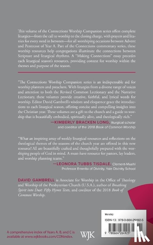  - Connections Worship Companion, Year A, Volume 1