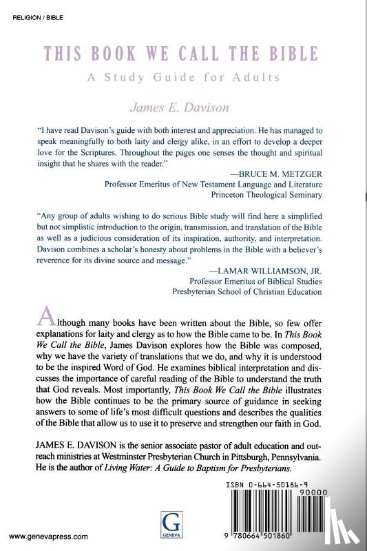 Davison, James E. - This Book We Call the Bible