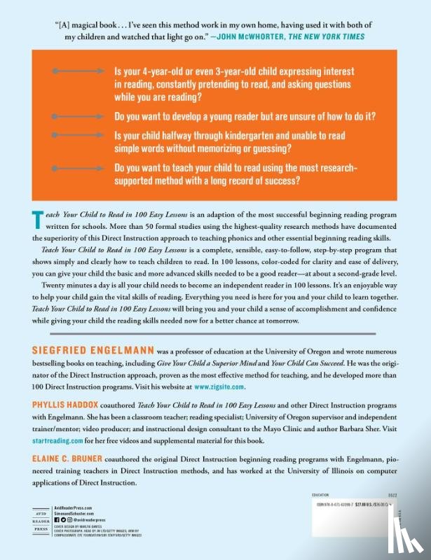 Haddox, Phyllis, Bruner, Elaine, Engelmann, Siegfried - Teach Your Child to Read in 100 Easy Lessons