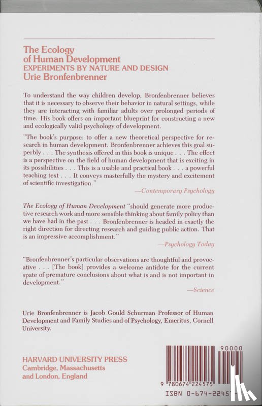 Bronfenbrenner, Urie - The Ecology of Human Development