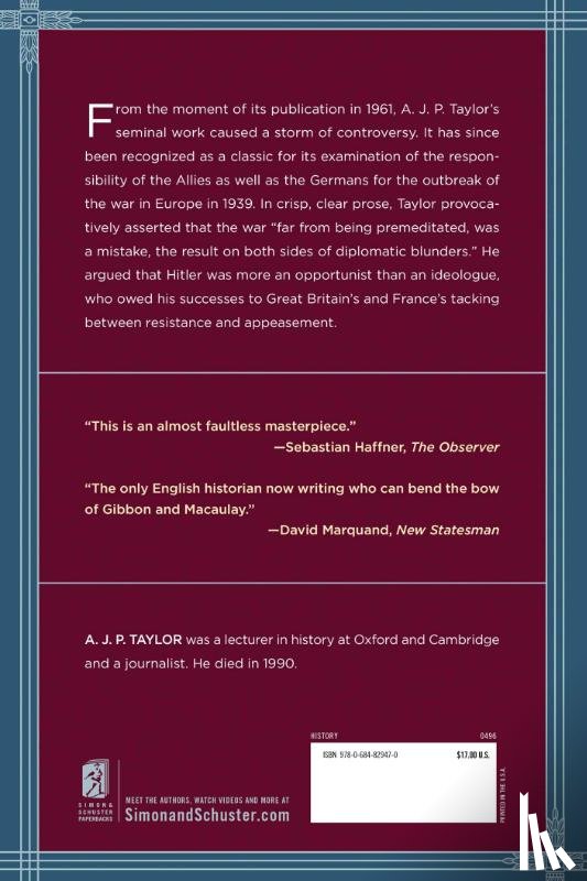 Taylor, A.J.P. - Origins Of The Second World War