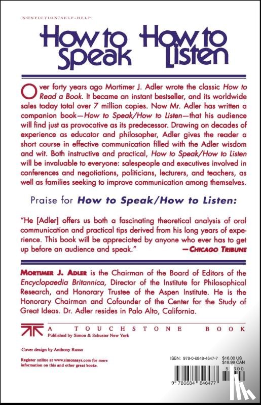 Adler, Mortimer J. - How to Speak How to Listen
