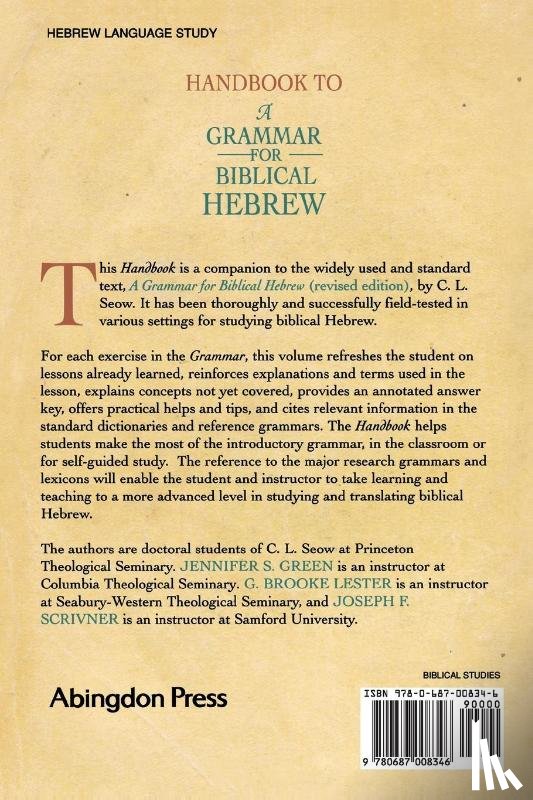 Green, J. - Handbook to a Grammar for Biblical Hebrew