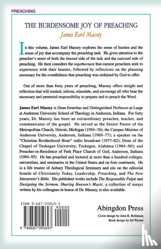 Massey, James Earl - The Burdensome Joy of Preaching