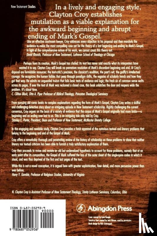 Croy, N.Clayton - Mutilation of Marks Gospel