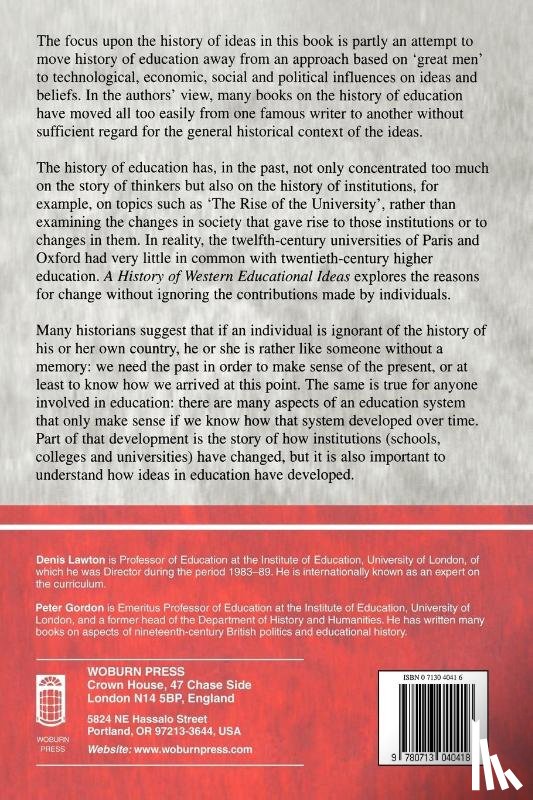 Gordon, Professor Peter (University of London, Lawton, Professor Denis - A History of Western Educational Ideas