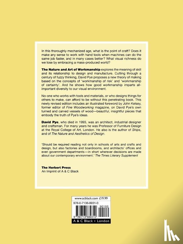 Pye, David - The Nature and Art of Workmanship