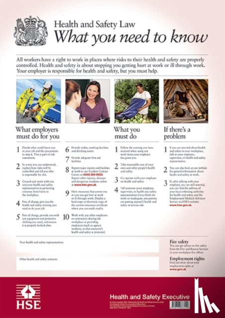 Health and Safety Executive - Health and safety law: what you need to know (A2 poster) (standard)