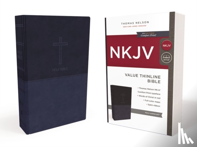 Nelson, Thomas - NKJV, Value Thinline Bible, Blue Leathersoft, Red Letter, Comfort Print