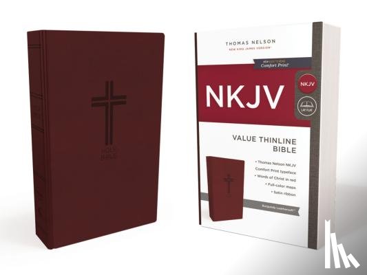 Nelson, Thomas - NKJV, Value Thinline Bible, Burgundy Leathersoft, Red Letter, Comfort Print