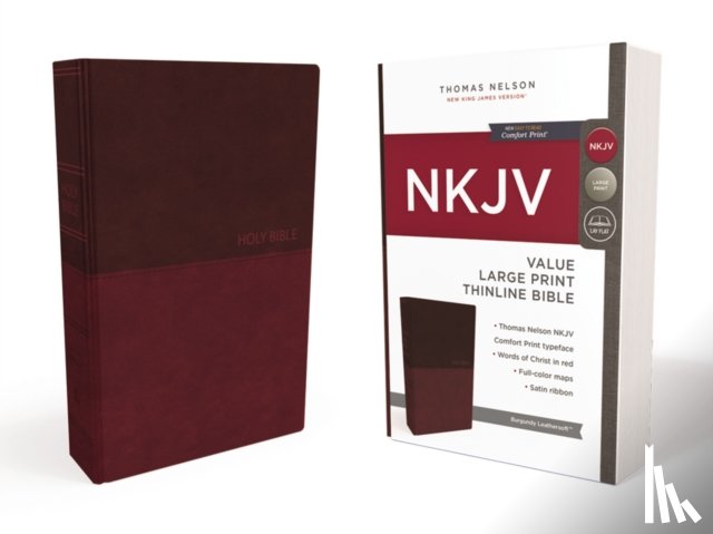Nelson, Thomas - NKJV, Value Thinline Bible, Large Print, Burgundy Leathersoft, Red Letter, Comfort Print
