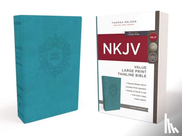 Nelson, Thomas - NKJV, Value Thinline Bible, Large Print, Turquoise Leathersoft, Red Letter, Comfort Print