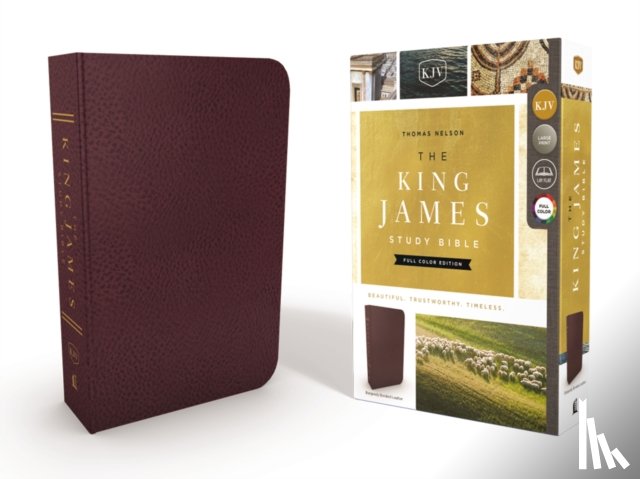 Nelson, Thomas - KJV, The King James Study Bible, Bonded Leather, Burgundy, Red Letter, Full-Color Edition