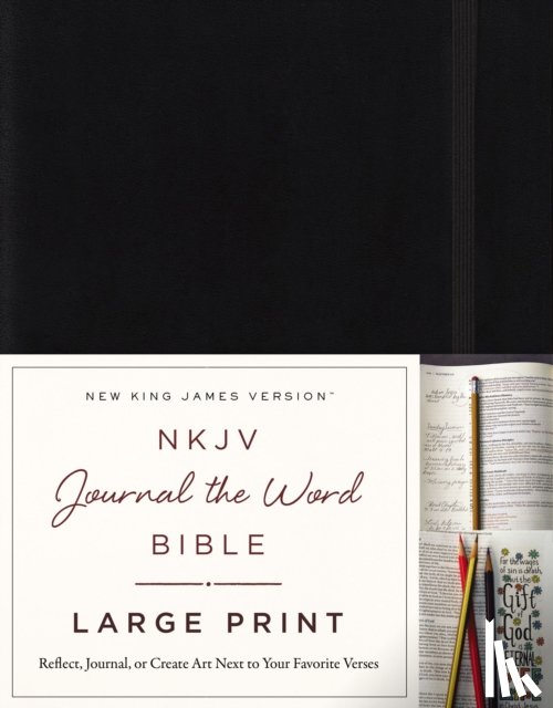 Thomas Nelson - NKJV, Journal the Word Bible, Large Print, Hardcover, Black, Red Letter
