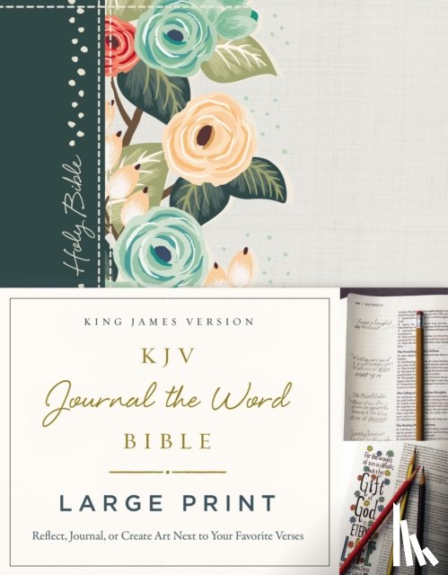 Thomas Nelson - KJV Large Print Bible, Journal the Word, Reflect, Journal or Create Art Next to Your Favorite Verses (Green Cloth Over Board, Red Letter, Comfort Print: King James Version)