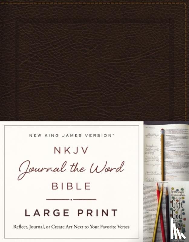 Thomas Nelson - NKJV, Journal the Word Bible, Large Print, Bonded Leather, Brown, Red Letter