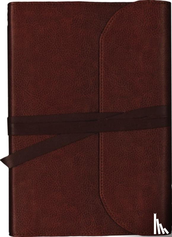 Thomas Nelson - NKJV, Journal the Word Bible, Large Print, Premium Leather, Brown, Red Letter