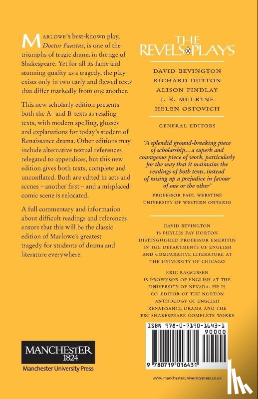 Rasmussen, Eric, Bevington, Stephen - Doctor Faustus, A- and B- Texts 1604