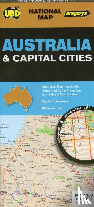 UBD Gregory's - Australia & Cities Map 180 11th ed (waterproof)