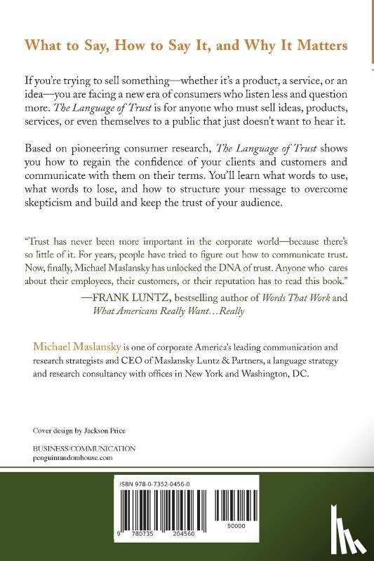 Maslansky, Michael, West, Scott, DeMoss, Gary, Saylor, David - The Language of Trust
