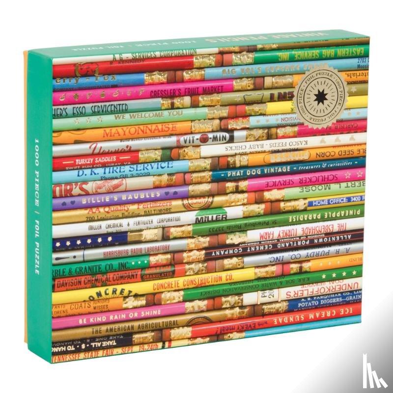 Galison - Phat Dog Vintage Pencils 1000 Piece Foil Stamped Puzzle