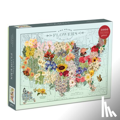 Galison - Wendy Gold USA State Flowers 1000 Piece Puzzle