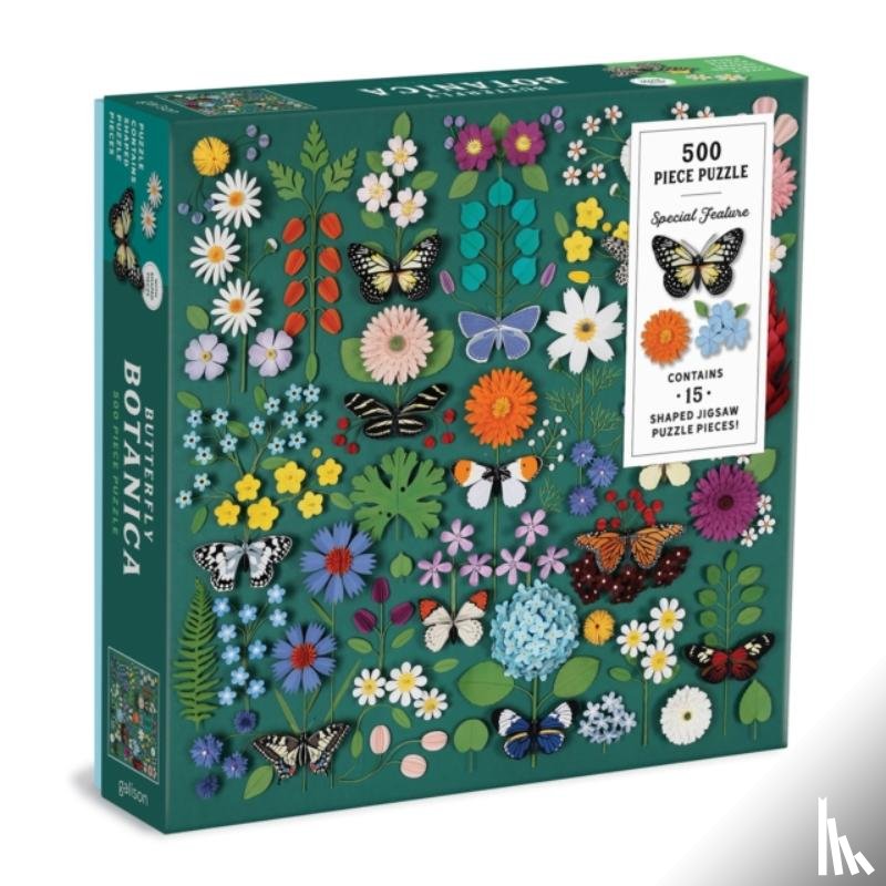 Galison - Butterfly Botanica 500 Piece Puzzle with Shaped Pieces