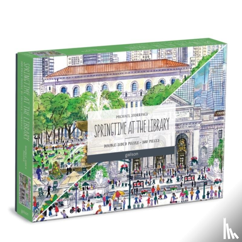 Galison - Michael Storrings Springtime at the Library 500 Piece Double-Sided Puzzle