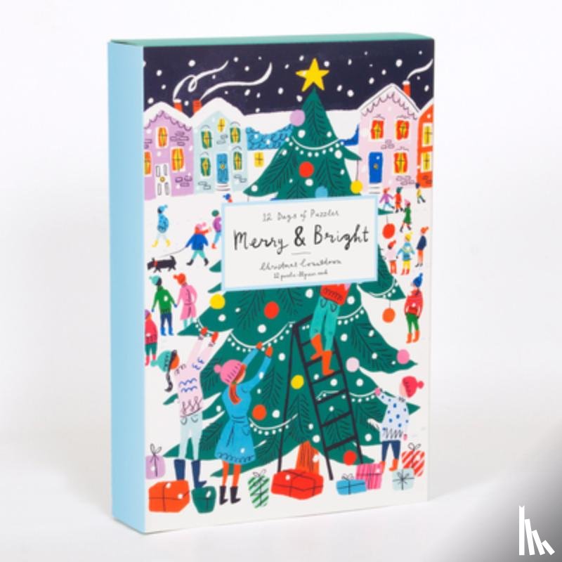 Galison - Louise Cunningham Merry and Bright 12 Days of Christmas Advent Puzzle Calendar
