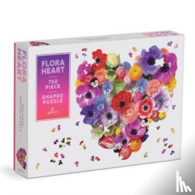 Galison - Flora Heart 750 Piece Shaped Puzzle