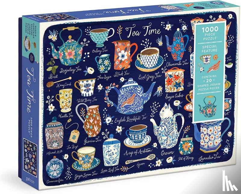 Galison - Tea Time 1000 Piece Puzzle with Shaped Pieces