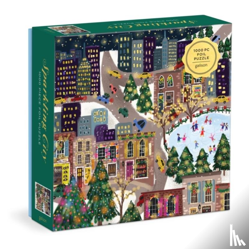 Galison - Joy Laforme Sparkling City 1000 Piece Foil Puzzle In a Square Box