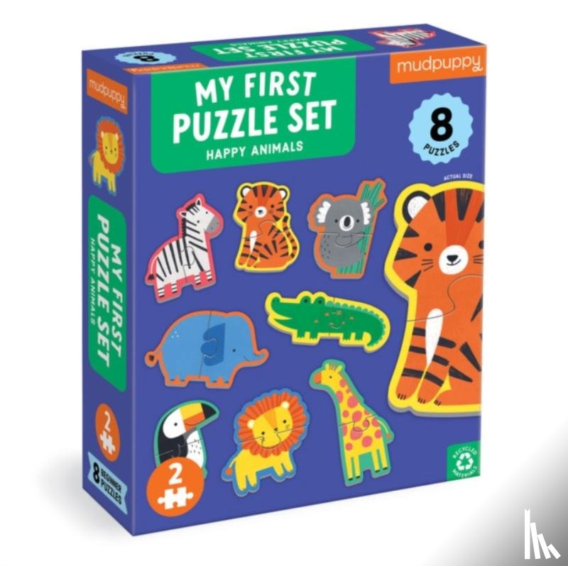 Mudpuppy - Happy Animals 2 Piece My First Puzzles