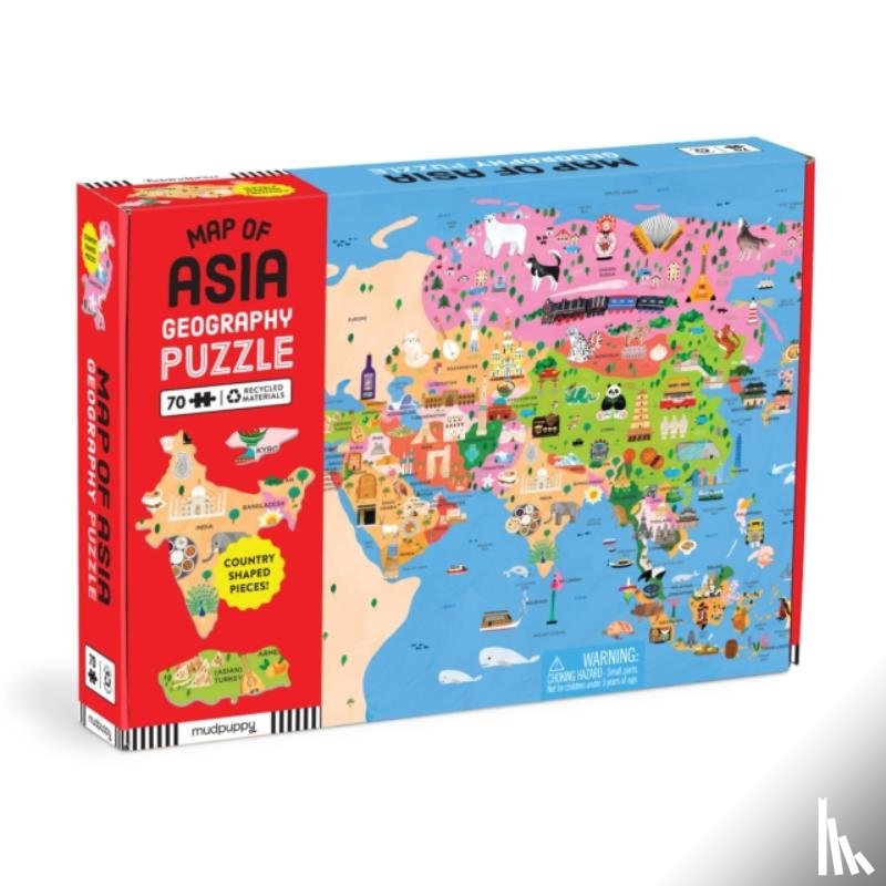 Mudpuppy - Map of Asia 70 Piece Geography Puzzle