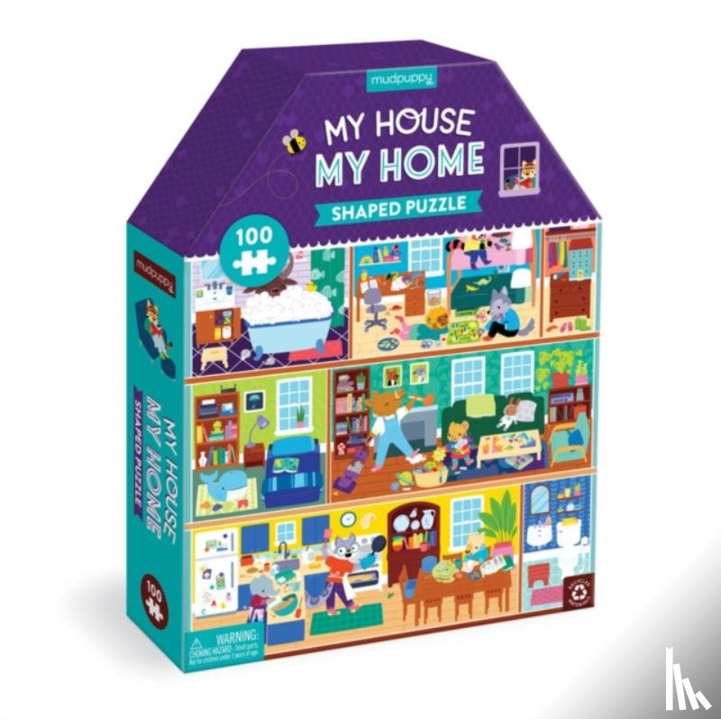 Mudpuppy - My House, My Home 100 Piece House-Shaped Puzzle