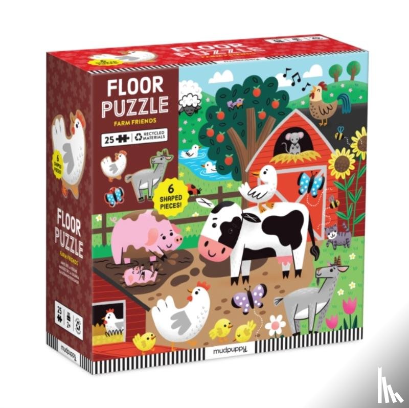 Mudpuppy - Farm Friends 25 Piece Floor Puzzle with Shaped Pieces