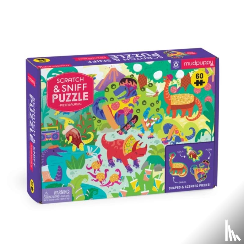 Mudpuppy - Pizzasaurus 60 Piece Scratch & Sniff Puzzle